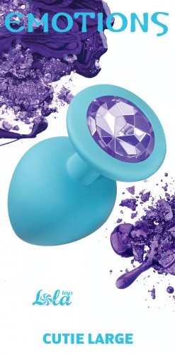 Анальная пробка Emotions Cutie Large Turquoise light purple crystal
